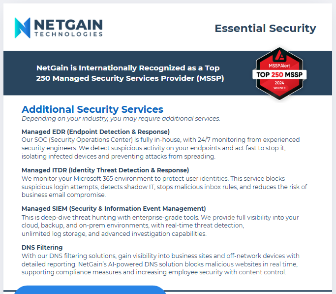 Essential Security Data Sheet