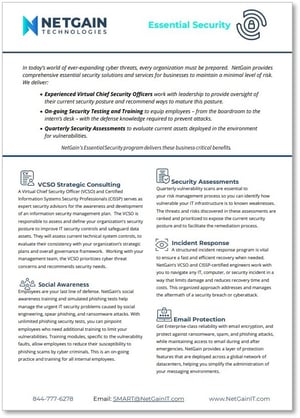 image-essential security data sheet